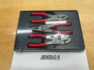 #ad Snap on Tools USA NEW RED 3pc Soft Grip Slip Joint Pliers Lot Set PL346ACF