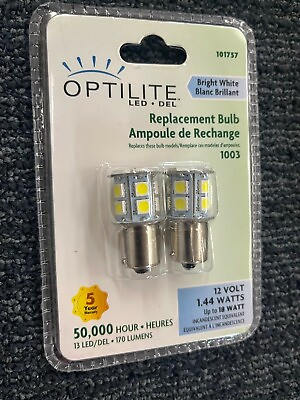 #ad Optilite LED DEL Replacement Bulb 2 Pack 101757 RV Supplies New