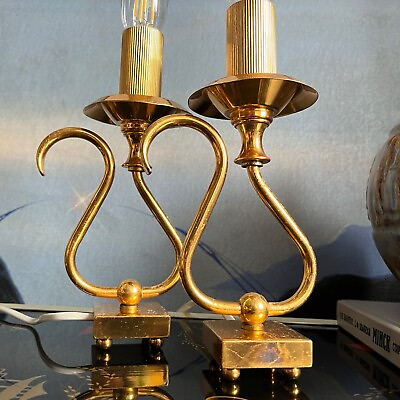 #ad Vintage Italian Bedside Lamps 1950s Set of 2
