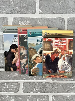 #ad Vintage Harlequin Romance Lot 4 Paperback Books
