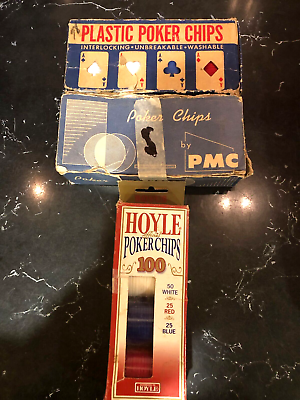 #ad VTG Ace Plastic PMC and Hoyle Poker Chips