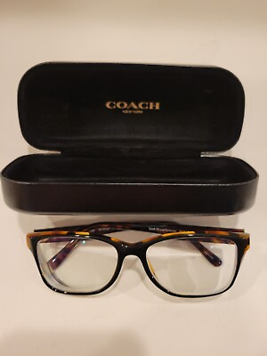 #ad Coach Glasses HC 6129 5446 Black Tortoise Frames Case And Cleaning Cloth
