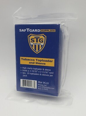 #ad 10 Pack SafTGard Mini Tobacco Card Size Toploader and Sleeves Combo Pack