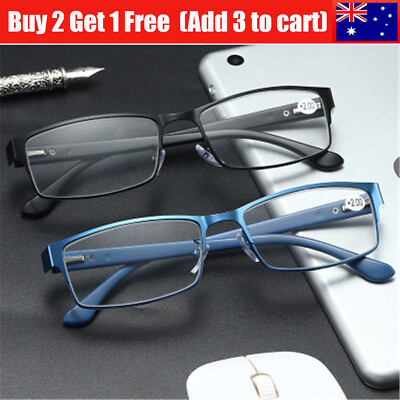 #ad Business Reading Glasses Titanium alloy Frame Hyperopia Glasses 1.00 4.00 AU