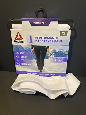 #ad Reebok Women#x27;s Performance Base Layer Pants Size XL White Brand NEW