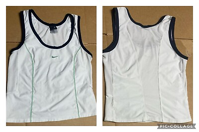 #ad Nike Womens Size XS White Sleeveless Dri Fit Work Out Top 🆓📦