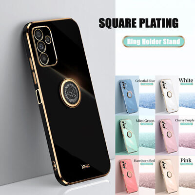 #ad Case For Samsung A05 A15 A25 A54 A55 5G Shockproof Plating Ring Holder TPU Cover