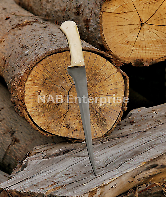 #ad Pesh Kabz Fillet Knife Custom Handmade Steel Blade Camel Bone Handle amp; Sheath.