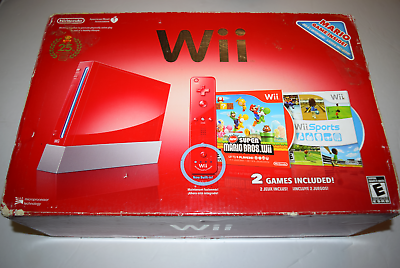 #ad Super Mario Bros 25th Anniversary Nintendo Wii Console Game System Complete Box