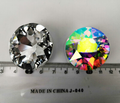 #ad 10pcs 35mm Large Stone Rhinestone Crystal Withcford Faceted Glass Jewels