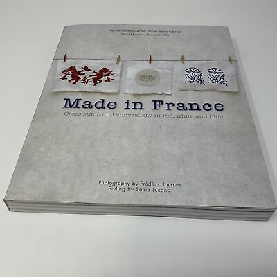 #ad Made in France Cross Stitchamp;Embroidery Book Red White Blue Agnes Delage Calvet