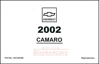 #ad CAMARO 2002 CHEVROLET OWNERS MANUAL OWNER#x27;S BOOK
