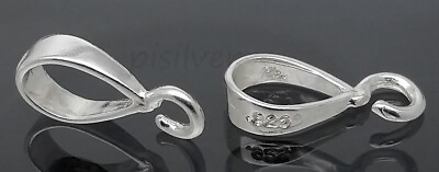 #ad 925 Sterling Silver 10mm Bail w Open Ring Charm Pendant Clasp Connector Finding