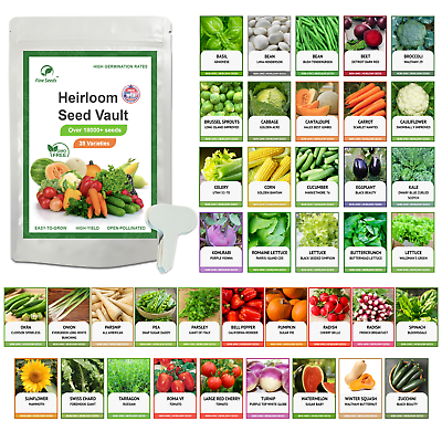 #ad Heirloom Vegetable Seeds Survival Garden Kit Over 18000 Seeds 39 Varieties