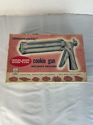 #ad Wear ever Cookie Gun Pastry Decorator Canapes Trigger Quick 1950s Complete
