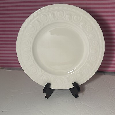 #ad 1 Villeroy amp; Boch CELLINI 8 1 2quot; Salad Plates All White Embossed cream Germany