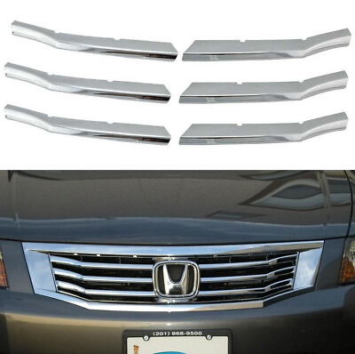 #ad For 08 09 10 Honda Accord 4DR CHROME Insert Grille Grill Overlay Cover Trims