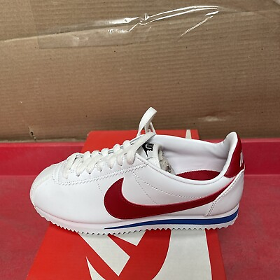 #ad Nike Women’s Classic Cortez Leather White Red Blue Size 6 Brand New NIB