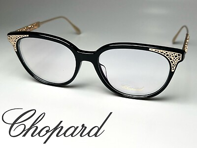 #ad CHOPARD VCH253 0700 BLACK GOLD OPTICAL FRAME EYESIZE 53 17 135 MADE IN ITALY