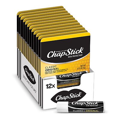 #ad ChapStick Classic Original Lip Balm Tubes Lip Care 0.15 Oz Pack of 12