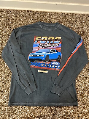 #ad Authentic Ford Performance Logo Long Sleeve Retro Mustang Vintage Style T shirt