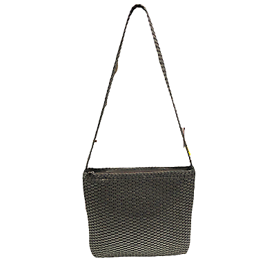 #ad Giorgio Armani Fabric Basket Weave Medium Purse Handbag Authentic Brown Textured $40.77