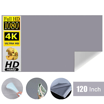 #ad 120quot;in HD Projector Screen 16:9 Anti Light Curtain Reflective Fabric Cloth E9B3