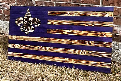 #ad Handcrafted wood burned flag 36in by 19.5in back the blue firefighter