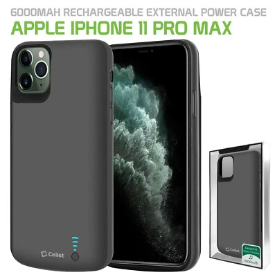 #ad Cellet Battery For iPhone 11 Pro Max Rechargeable External Case Portable 6000mAh $29.99