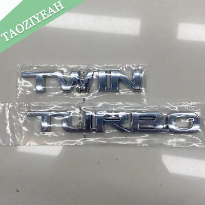 #ad Chrome Letter TWIN TURBO Rear Emblem Badge Sticker For Land Cruiser 70 80 90 100