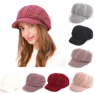 #ad NEW Womens Winter Beanie Hat Warm Knitted Slouchy Fleece Beret Cap WARM Hat