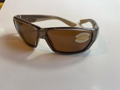 #ad Damaged Costa Del Mar Tuna Alley Polarized Sunglasses 580P Crystal Bronze Amber