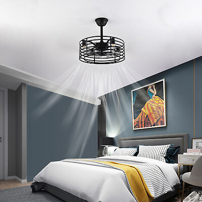 #ad 3 color Adjustable Pendant Lantern Light Fan LED Multifunctional Chandelier Fans