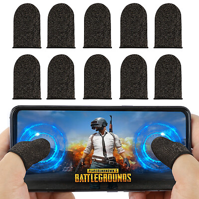 #ad 10 Pcs Screen PUBG Gaming Finger Sleeve Game Controller Mobile Sweatproof Gloves