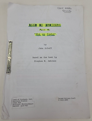#ad BAND OF BROTHERS John Orloff 2000 TV Script Mini Series quot;PART 9quot; Why We Fight