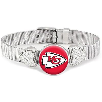 #ad Kansas City Chiefs Women#x27;s Adjustable Silver Bracelet Jewelry Gift D26