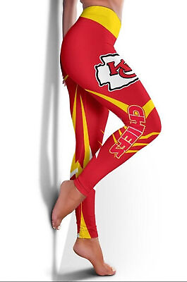 #ad Kansas City Chiefs Women#x27;s High Waist Leggings Gym Stretch Butt Lift Yoga Pants