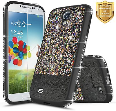 #ad For Samsung Galaxy S4 Case Bling Glitter Soft TPU Phone Cover Screen Protector