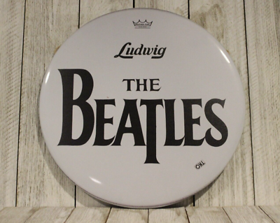 #ad The Beatles Tin Sign Metal Poster Bass Drum Drumhead Style Replica $14.97