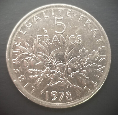 #ad France 1978 5 Francs Coin KM# 926a.1