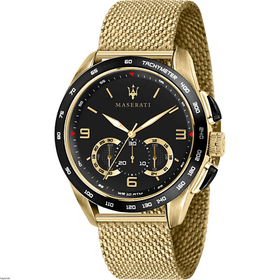 #ad Maserati Men#x27;s Traguardo Quartz Stainless Steel Golden Casual Watch R8873612010