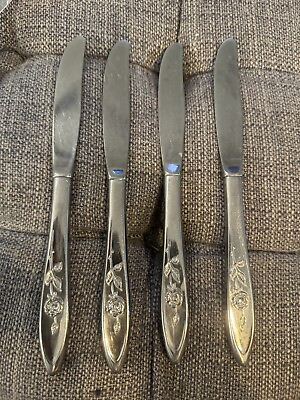 #ad Oneida MY ROSE Community Stainless Flatware Set of 4 Butter Knives