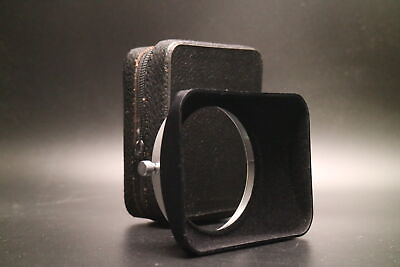 #ad MINT w Case Konica Hexanon Metal Square Lens Hood for AR24mm amp; 28mm From JAPAN