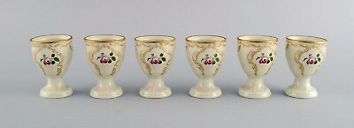 #ad Six Rosenthal Classic Rose egg cups in hand painted porcelain.