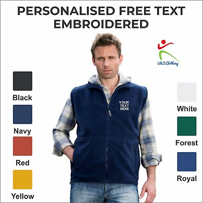 #ad Personalised Result Men Polar Therm Fleece Bodywarmer Workwear Embroidered Gilet