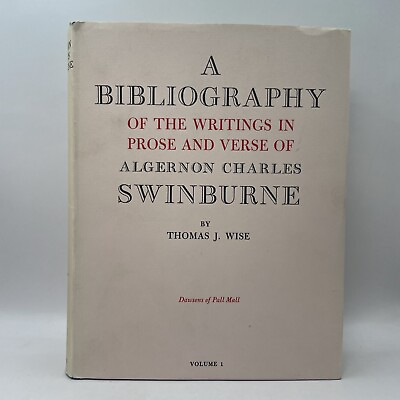 #ad BIBLIOGRAPHY OF THE WRITINGS IN PROSE AND VERSE OF ALGERNON Limited Edition L25