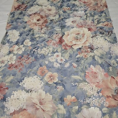 #ad Floral Print Fabric 1.33 Yds x 54quot; Wide Upholstery Blues Pinks