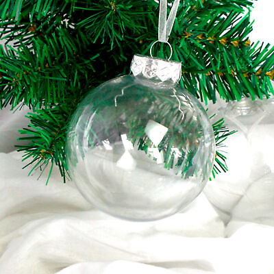 #ad 10pcs Ball Ornament Compact Decorative Smooth Clear Xmas Balls Ornament 3 Sizes