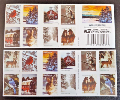 #ad US Scott #5532 5541 Winter Scenes Forever Book of 20 MNH FREE SHIP