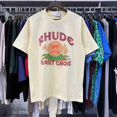 #ad Rhude Saint Croix coconut print double yarn pure cotton casual T shirt